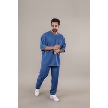 Yakamel Erkek Oversize Kısa Kollu Eşofman Takımı