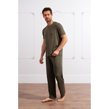 Erkek Penye Rahat Kısa Kollu Pijama Takımı