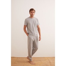 Erkek Penye Rahat Kısa Kollu Pijama Takımı