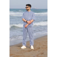 Yakamel Erkek Kısa Kollu T-Shirt Yazlık Eşofman Takımı