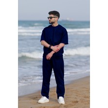 Yakamel Erkek Kısa Kollu T-Shirt Yazlık Eşofman Takımı