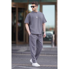 Yakamel Erkek Kısa Kollu Oversize Penye Pijama Takımı