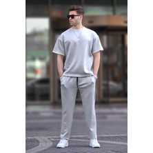 Yakamel Erkek Kısa Kollu Oversize Penye Pijama Takımı
