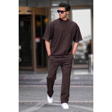 Yakamel Erkek Kısa Kollu Oversize Penye Pijama Takımı