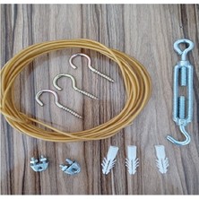 Ünal File Balkon Filesi Montaj Seti 2,50 x 10 Metre Için Montaj Aparatları Çelik Halat