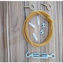 Ünal File 2,50 x 9 Metre Balkon Filesi Montaj Aparatları Balkon Ağı Montaj Malzemeleri Kanca Dubel Çelik Halat