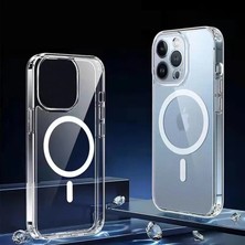 Bilgies iPhone Şeffaf Magsafe Özellikli Kamera Çıkıntılı Arka Kılıf