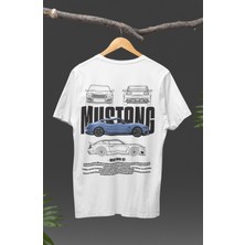 Fuddy Moda Unisex Mustang Gt 1964 Sırt Baskılı T-Shirt, Racing Araba Yarış Temalı Baskılı Tişört