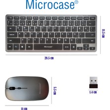 Microcase 2in1 Kablosuz ve Bluetooth Türkçe Klavye Mouse Set Şarjlı - AL4285