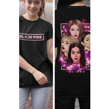 Fuddy Moda Blackpink Grup Sırt Baskılı T-Shirt, Unisex K-Pop Baskılıtişört