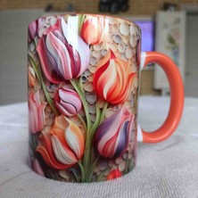 Mugs And Love Laleler 3D Baskı Büyük Boy Kupa