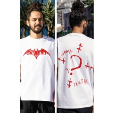 Fuddy Moda Batman Sırt Baskılı Tişört, Erkek-Kadın Batman Film Temalı T-Shirt
