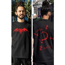 Fuddy Moda Batman Sırt Baskılı Tişört, Erkek-Kadın Batman Film Temalı T-Shirt