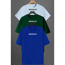 Only Trendwear  Brooklyn Baskılı Unisex Oversize 3'lü T-Shirt Paketi
