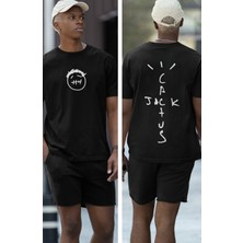 Fuddy Moda Jack Cactüs Sırt Baskılı Tişört, Erkek-Kadın Travis Scott Baskılı T-Shirt