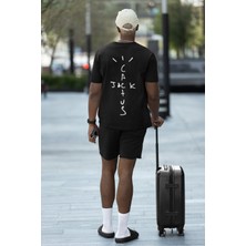 Fuddy Moda Jack Cactüs Sırt Baskılı Tişört, Erkek-Kadın Travis Scott Baskılı T-Shirt