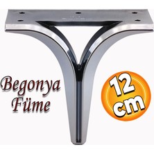 Badem10 Begonya Lüks Mobilya Kanepe Sehpa TV Ünitesi Çekyat Oturma Grubu Koltuk Ayağı Baza Ayak Füme 12 cm