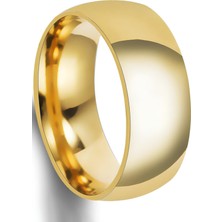Unisex 8mm Geniş Bombeli Erkek Kadın Çelik Alyans Yüzük cl19