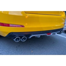 Oto h.i.t. Kia Rio Sedan Uyumlu Body Kit Difüzör 4 Çıkış Gri Yuvarlak