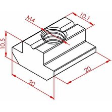 Mermak Cnc T Kanal Somunu M4 45X45 K10