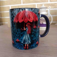 Mugs And Love Şemsiyeli Kız3 3D Baskı Büyük Boy Kupa