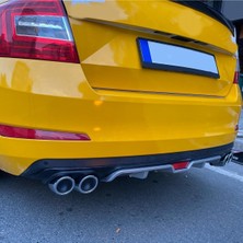 Oto h.i.t. Skoda Octavia Uyumlu Body Kit Difüzör 4 Çıkış Gri Yuvarlak