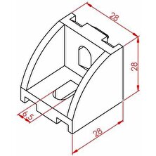 Mermak Cnc Geniş Köşe Bağlantı 30X30 K8