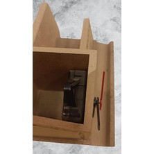 Bengi Ticaret Hobi Adn 90384 Dekoratif Masaüstü Kalemlik Kartvizitlik Saatli Ahşap Mdf Ham Renk