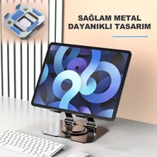 Robeve Tablet Standı 360 Derece Dönebilen Tablet Stand Katlanabilir Metal Tablet Tutucu Standı Tablet ve Telefon Tutucu Stant Tablet Tutucu Metal