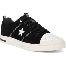 Konfores 1989-573219  Anatomik Tabanlı Erkek Sneakers Ayakkabı - NKT01989-SIYAH Süet-40