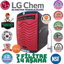 Light Gastro Lg Chem Gold Plus Ücretsiz Montaj Siyah-Kırmızı Renk 12 Litre 14 Aşama 7 Filitre Su Arıtma Cihazı