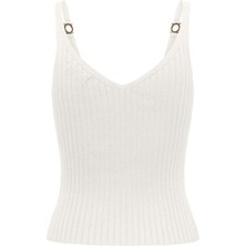 Only Onlalıcıa S/l Detaıl V-Neck Top Knt 15318057