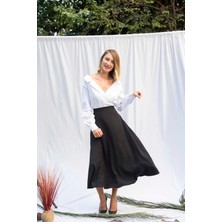 BAV Butik Ayvitrin Maxi Krep Kiloş Etek