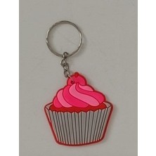 Kitap Dükkanı Cupcake Desenli Plastik Anahtarlık