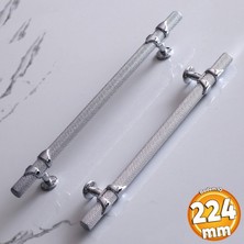 Badem10 Burç Kulp 224 mm Krom Renk Mobilya Çekmece Mutfak Dolabı Dolap Kulpları Kapak Kulbu Kulpu Metal