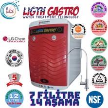 Light Gastro G Chem Gold Plus  Beyaz-Kırmızı Renk 12 Litre 14 Aşama 7 Filitre Su Arıtma Cihazı