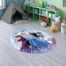 Napoli Home Dijital Baskılı Kaymaz Yıkanabilir Eğlenceli Yuvarlak Çocuk Odası Halısı, N-Y-Çocuk-42-Renkli,