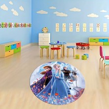 Napoli Home Dijital Baskılı Kaymaz Yıkanabilir Eğlenceli Yuvarlak Çocuk Odası Halısı, N-Y-Çocuk-42-Renkli,