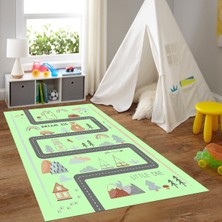 Napoli Home Dijital Baskılı Kaymaz Taban Yıkanabilir Eğlenceli Eğitici Çocuk Odası Halısı, N-Çocuk-16-Yeşil,
