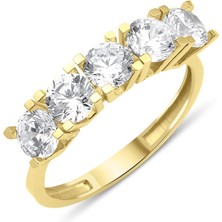 Fiyonk Kuyumculuk 14 Ayar Altın Beştaş Yüzük