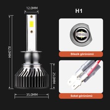 Teklight Ultimate Mini LED Xenon Far Ampulü 12000 Lümen Csp Kısa Tip Mini Slim Şimşek Etkili H4 / H7 / H1 / H11