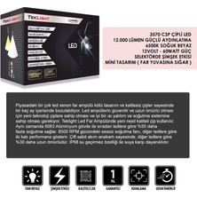 Teklight Ultimate Mini LED Xenon Far Ampulü 12000 Lümen Csp Kısa Tip Mini Slim Şimşek Etkili H4 / H7 / H1 / H11