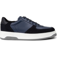 Deery Hakiki Süet Mavi Erkek Sneaker Ayakkabı - 01965MMVIE02