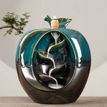 Keyfim Shop Elma Tasarımlı Şelale Geri Akışlı Tütsülük + 10 Adet Tütsü