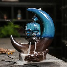 Keyfim Shop Kuru Kafa Tasarımlı Geri Akışlı Tütsülük 16*13*cm - Tütsü Hediyeli