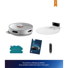 Philips 3 In 1 Aqua Islak, Kuru ve Mop Özellikli, 4000 Pa Ultra Emiş Gücü, 200DK Pil Süresi, Otomatik Boşaltma Istasyonlu Premium Robot Süpürge - Luciole Beyaz Lambader Hediye!