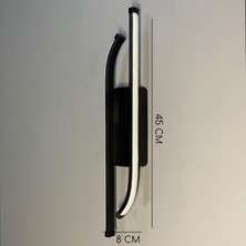 Asva Design Siyah Laura Modern Günışığı Ledli Duvar Aplik
