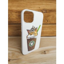 Bu Meydan Iphone 13  Starbucks Baskılı Beyaz Renk Silikon Telefon Kılıfı