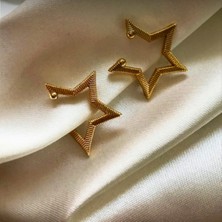 Crc Bijuteri Yıldız Gold Kıkırdak Küpe