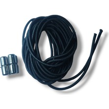 Öztürk Kundura Vidalı Lastik Bağcık Siyah